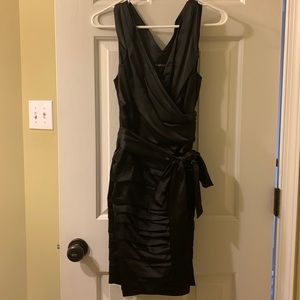 Express black satin dress